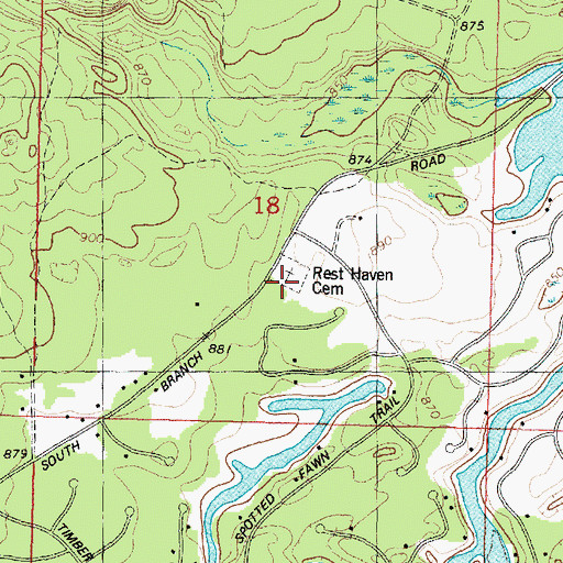 Topographic Map of Rest Haven Cemetery, WI