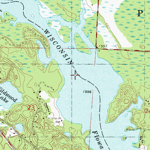Topographic Map of Rhinelander Flowage, WI