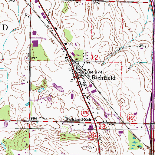Topographic Map of Richfield, WI