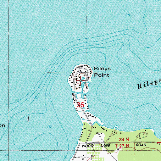 Topographic Map of Rileys Point, WI