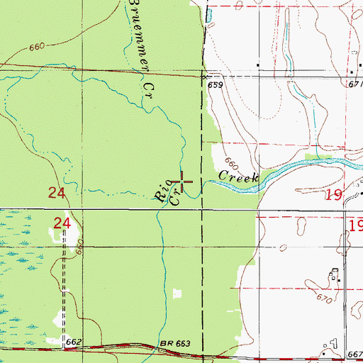Topographic Map of Rio Creek, WI