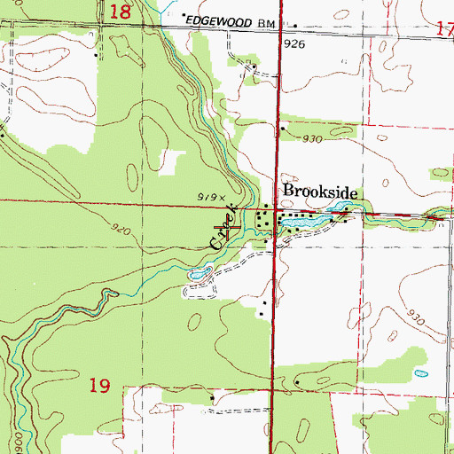 Topographic Map of Risk Creek, WI