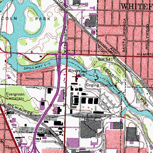 Topographic Map of Riverview School, WI