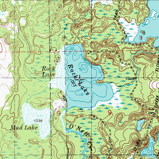 Topographic Map of Rock Lake, WI