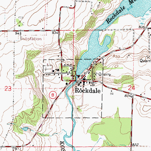 Topographic Map of Rockdale Millpond, WI