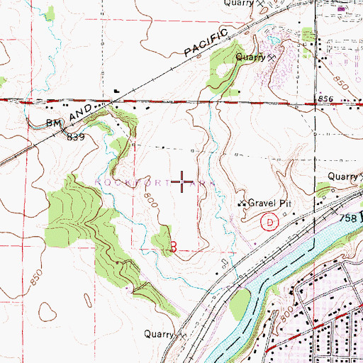 Topographic Map of Rockport Park, WI