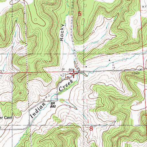 Topographic Map of Rocky Hollow, WI