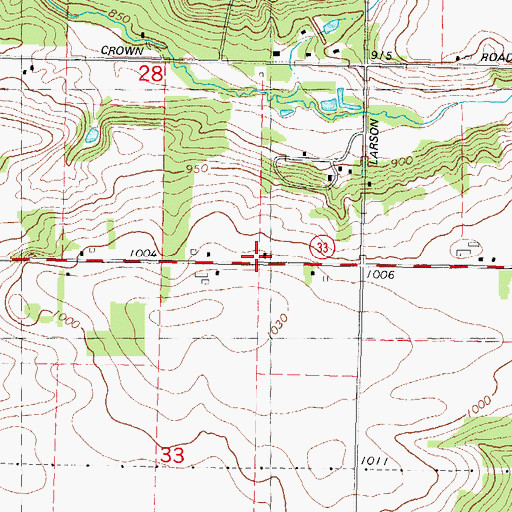 Topographic Map of Rosedale School, WI