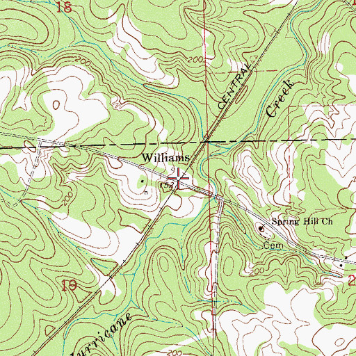 Topographic Map of Williams, AL