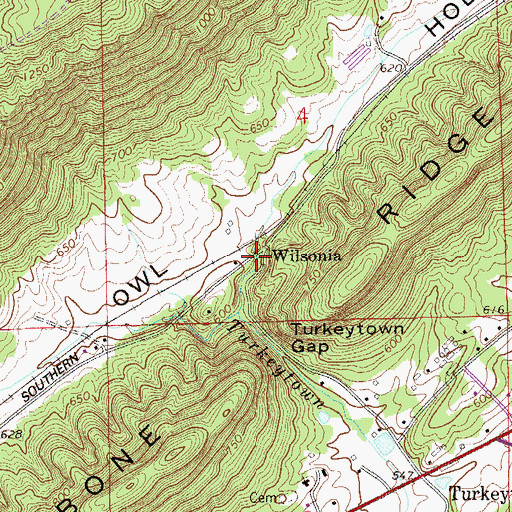 Topographic Map of Wilsonia, AL