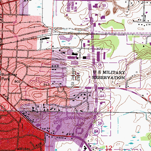 Topographic Map of Saint Joseph Cemetery, WI