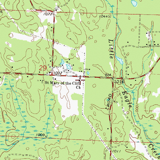 Topographic Map of Saint Mary of the Cliff Church, WI