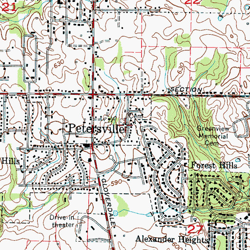 Topographic Map of Pleasant Ridge Missionary Baptist Curch, AL