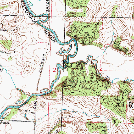 Topographic Map of Sawmill Creek, WI