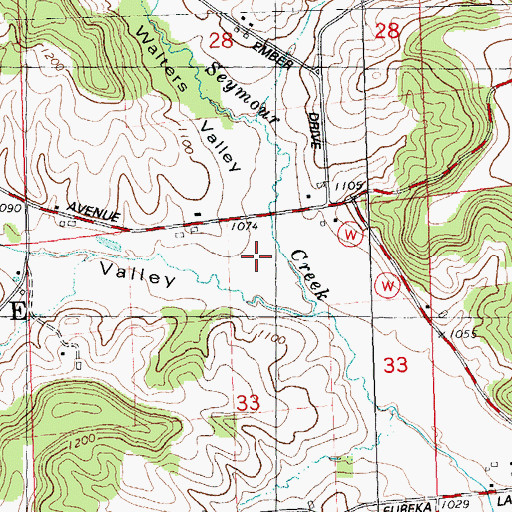 Topographic Map of Schumann Valley, WI