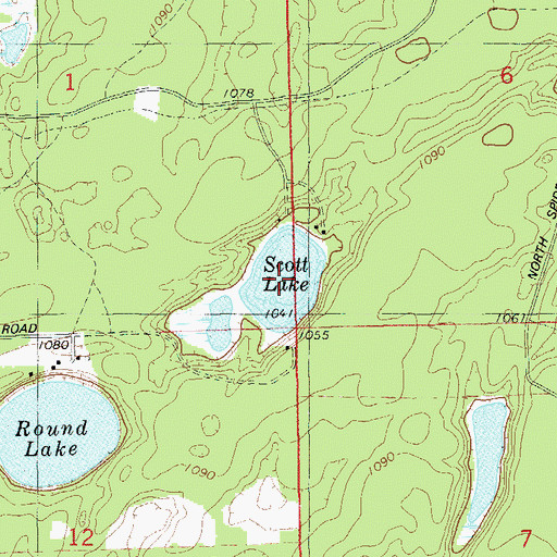 Topographic Map of Scott Lake, WI
