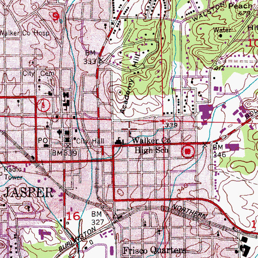 Topographic Map of Saint Marys Episcopal Church, AL
