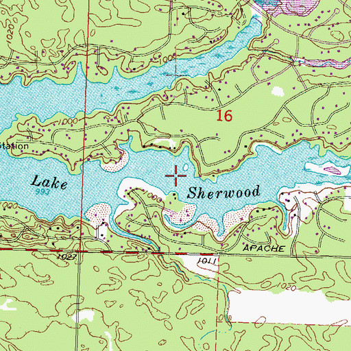 Topographic Map of Lake Sherwood, WI