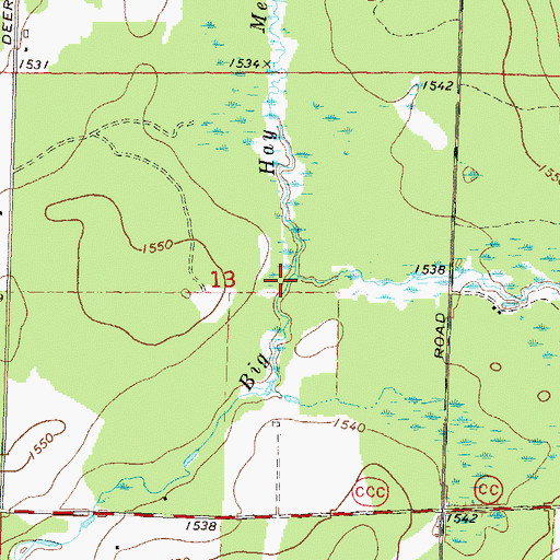Topographic Map of Silver Creek, WI