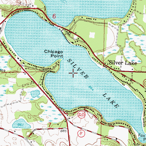 Topographic Map of Silver Lake, WI