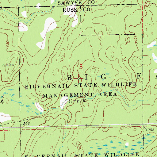 Topographic Map of Silvernail State Wildlife Management Area, WI