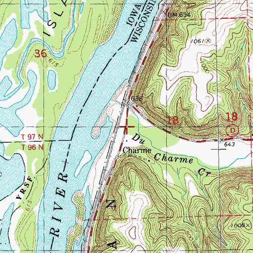 Topographic Map of Sioux Coulee, WI