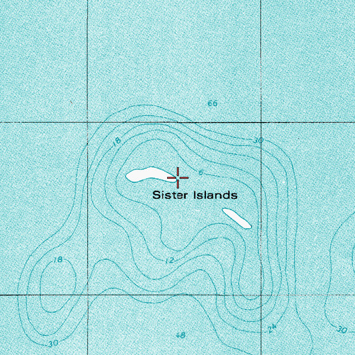 Topographic Map of Sister Islands, WI