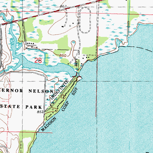 Topographic Map of Sixmile Creek, WI