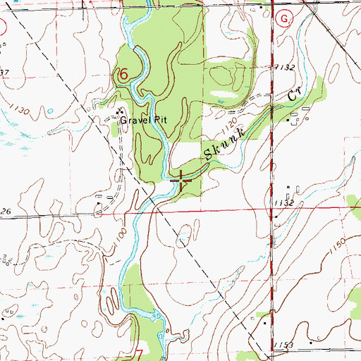 Topographic Map of Skunk Creek, WI