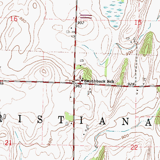Topographic Map of Smithback School, WI