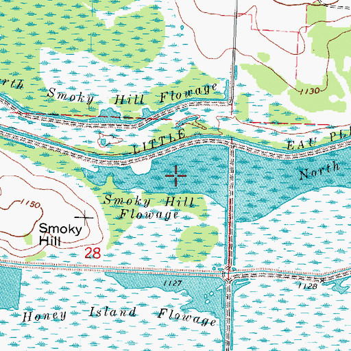 Topographic Map of Smoky Hill Flowage, WI