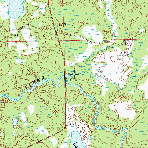Topographic Map of Snake Creek, WI