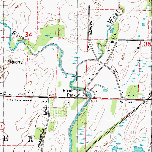 Topographic Map of South Branch Rock River, WI