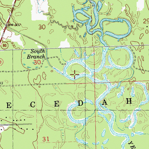 Topographic Map of South Branch Yellow River, WI