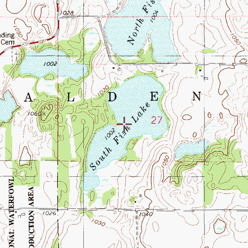 Topographic Map of South Fish Lake, WI