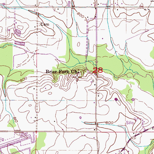 Topographic Map of Briar Fork Cemetery, AL