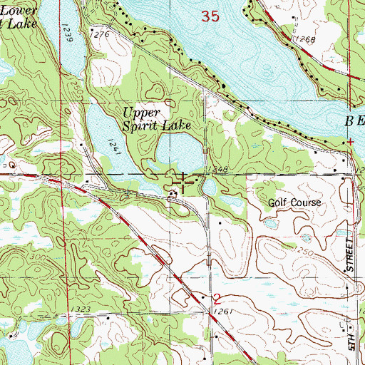 Topographic Map of Spirit Lake School, WI