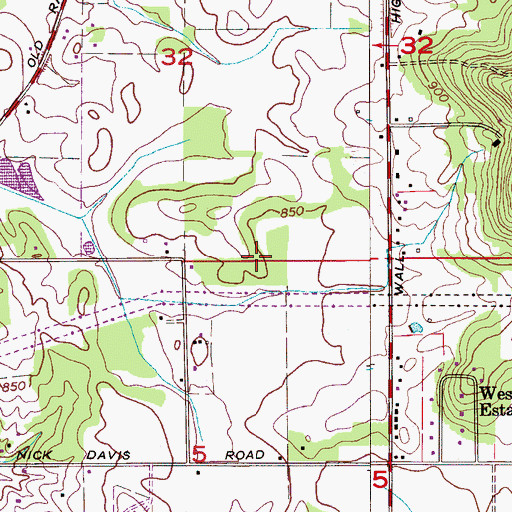 Topographic Map of Hammond Cemetery, AL