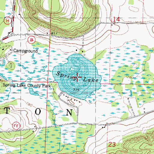 Topographic Map of Spring Lake, WI