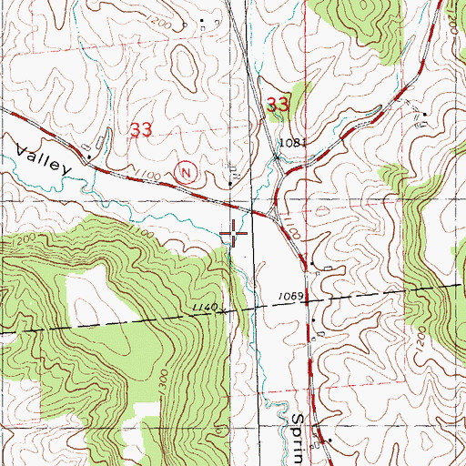 Topographic Map of Spring Valley, WI