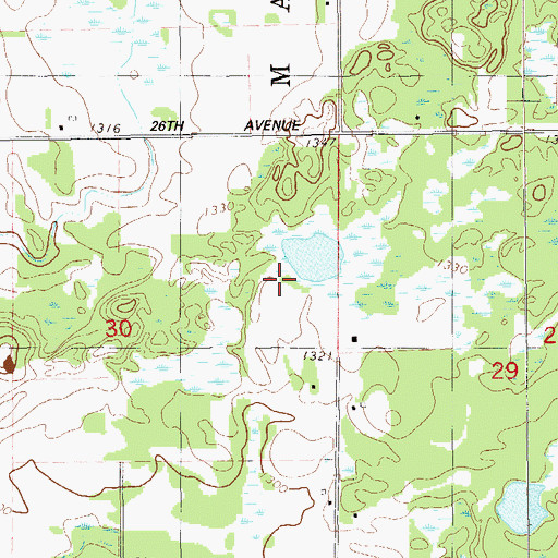 Topographic Map of Staples Creek, WI