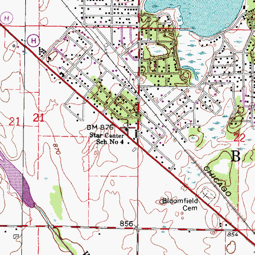 Topographic Map of Star Center School Number 4, WI