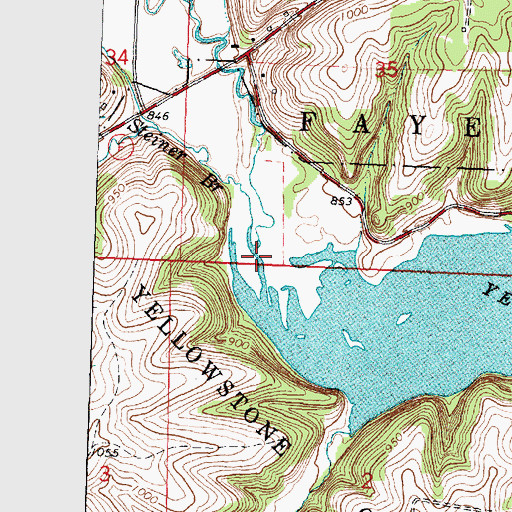 Topographic Map of Steiner Branch, WI