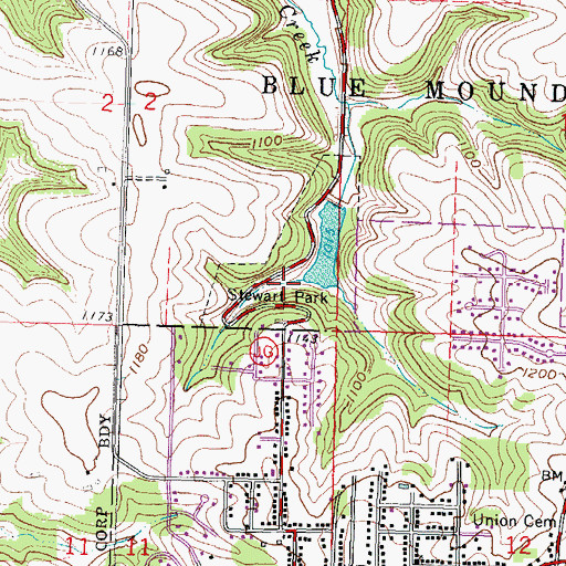 Topographic Map of Stewart Park, WI