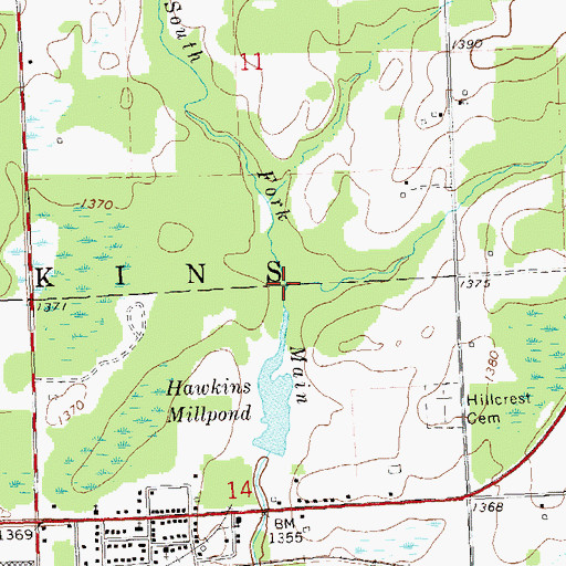 Topographic Map of Stony Creek, WI