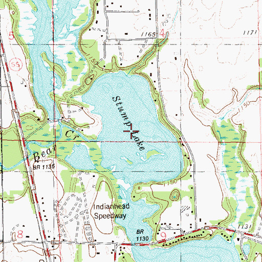 Topographic Map of Stump Lake, WI