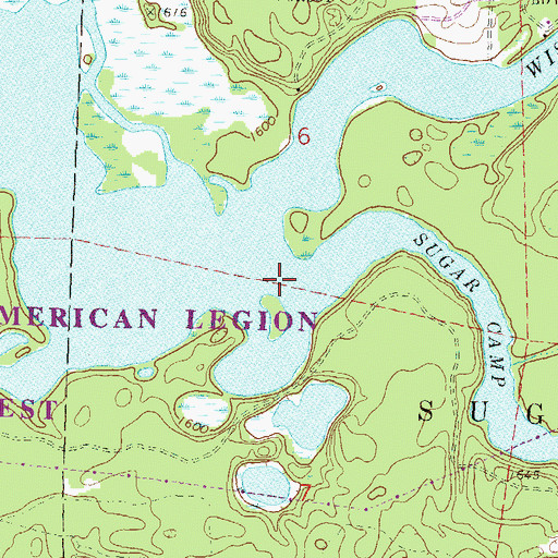 Topographic Map of Sugar Camp Creek, WI