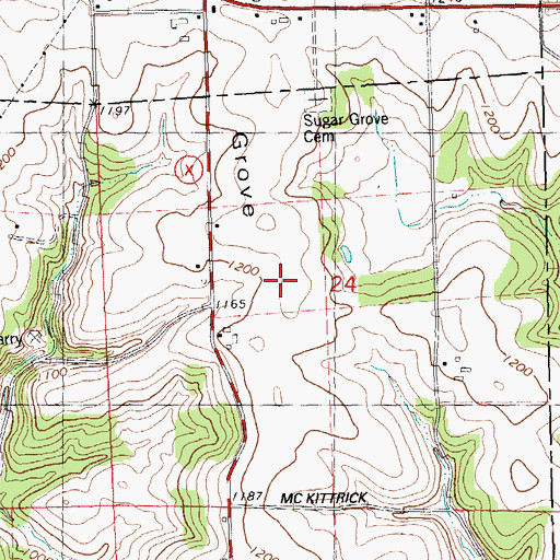 Topographic Map of Sugar Grove Ridge, WI