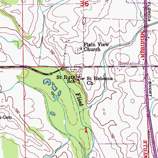 Topographic Map of Saint Ruth Church, AL