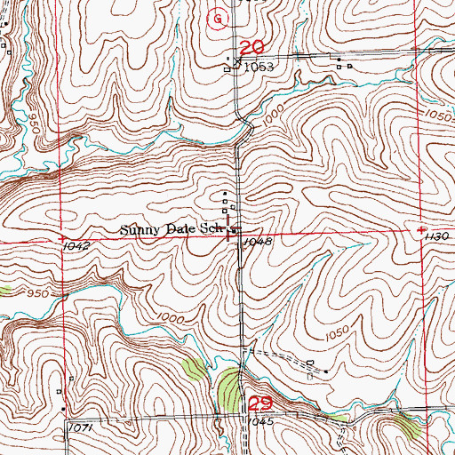 Topographic Map of Sunny Dale School, WI